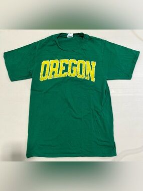 Port and Company Green T-Shirt with Yellow OREGON Print